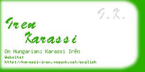 iren karassi business card